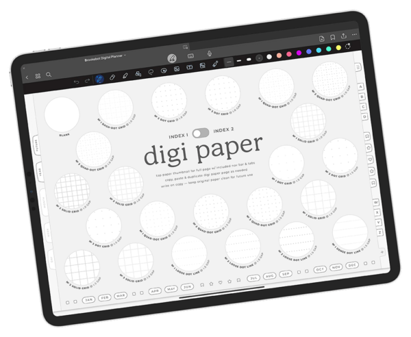Jan 2024 Dec 2024 Digi Paper Index 01 Digital Planner iPad Goodnotes Calendar