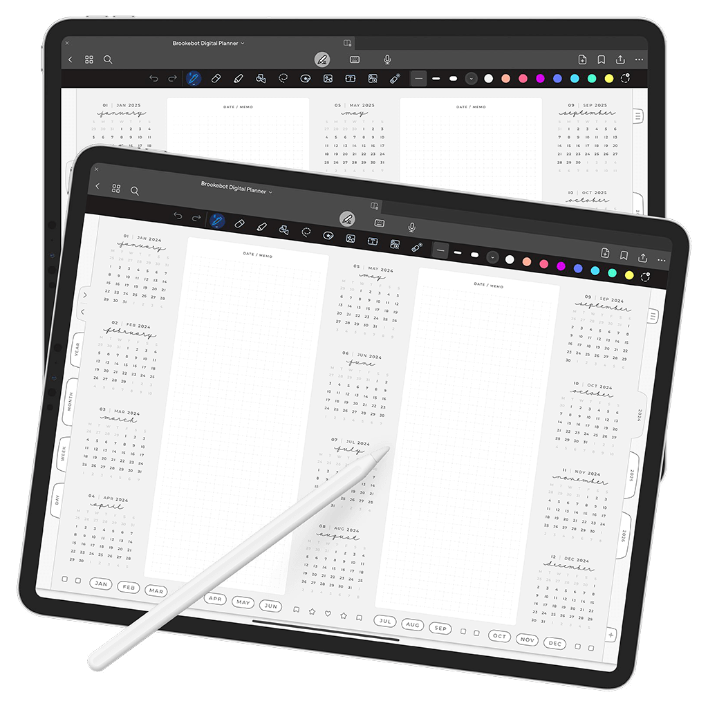 Jan 2024 Dec 2024 Future Log Digital Planner iPad Goodnotes Calendar
