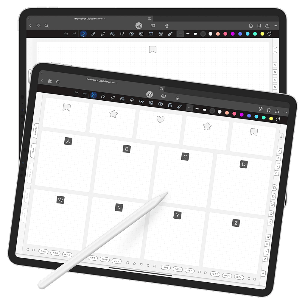 Jan 2024 Dec 2024 Nav Bar Index Digital Planner iPad Goodnotes Calendar