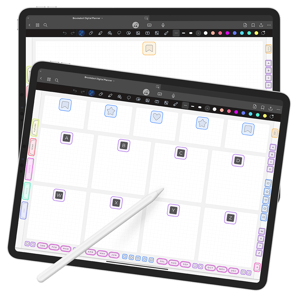 Jan 2024 Dec 2024 Nav Bar Index Links Digital Planner iPad Goodnotes Calendar