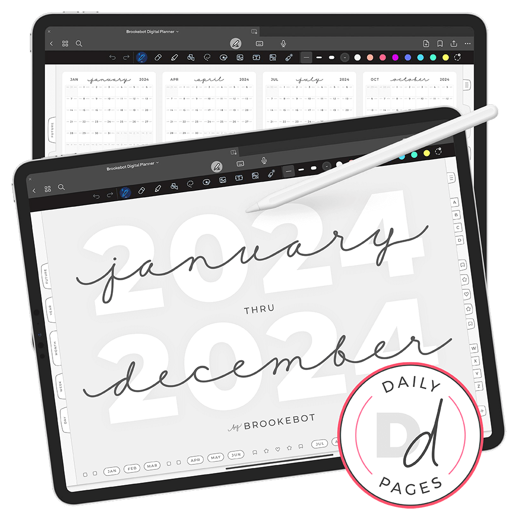 January December 2024 D Brookebot Digital Planner iPad Goodnotes