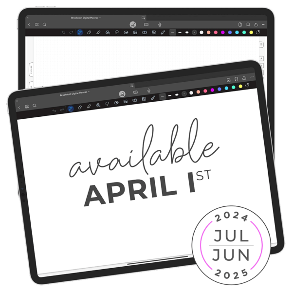 July 2024 June 2025 April Release Digital Planner iPad Goodnotes Calendar