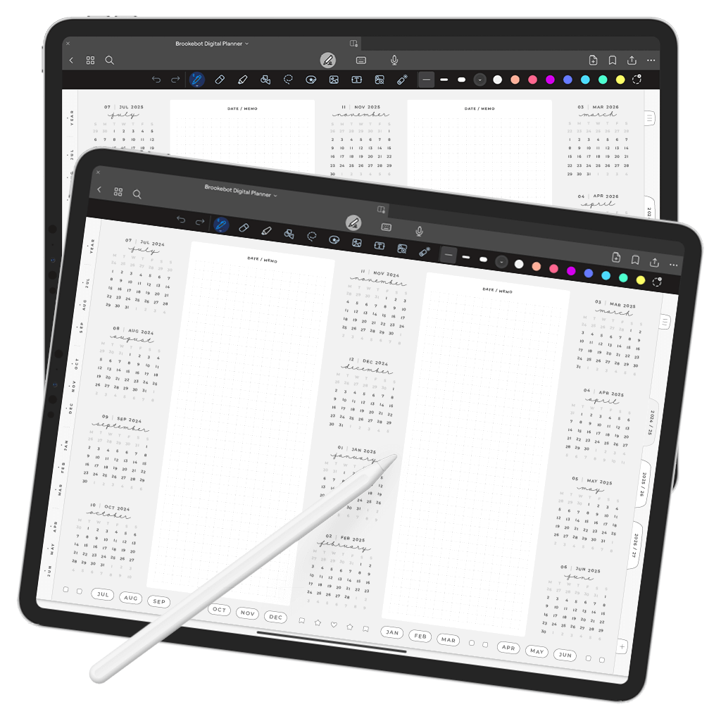 Jul 2024 Jun 2025 Future Log Digital Planner iPad Goodnotes Calendar