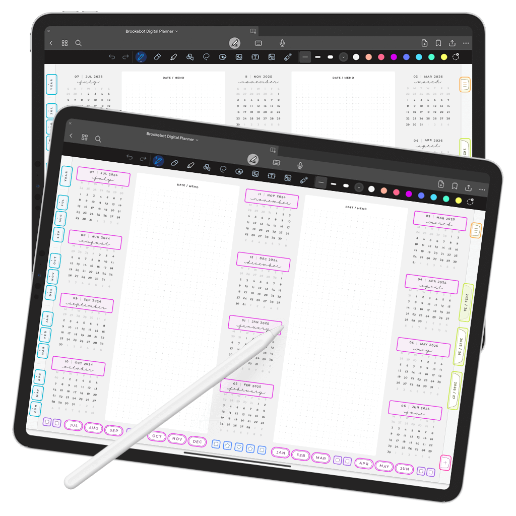 Jul 2024 Jun 2025 Future Log Links Digital Planner iPad Goodnotes Calendar